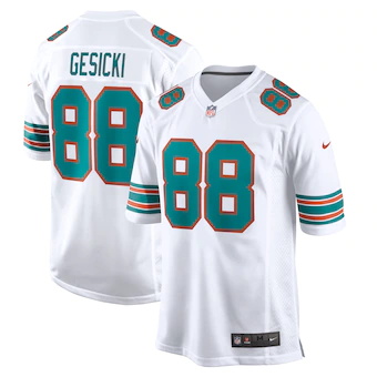 mens nike mike gesicki white miami dolphins alternate game 